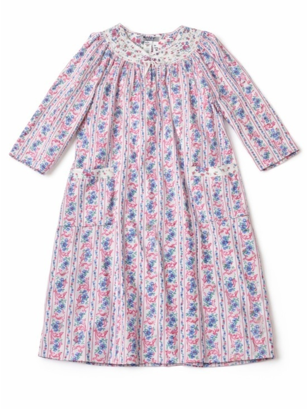 Vintage Vandemere Girls Flannel Nightgown Floral Cottagecore Prairie Sleep L